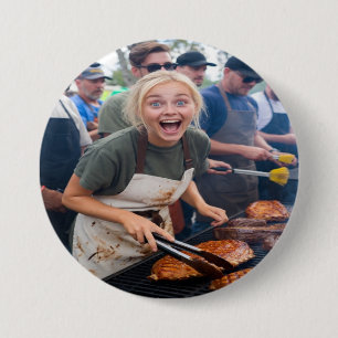 Chapa Redonda De 7 Cm Foto personalizada de concurso de BBQ
