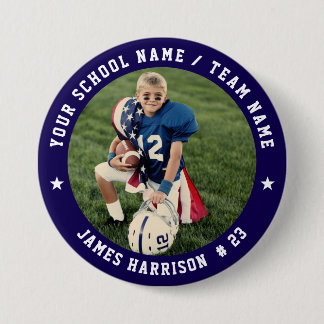 Chapa Redonda De 7 Cm Foto personalizada del equipo de fútbol