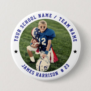 Chapa Redonda De 7 Cm Foto personalizada del equipo de fútbol