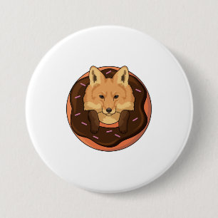 Chapa Redonda De 7 Cm Fox con Donut