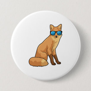 Chapa Redonda De 7 Cm Fox con gafas de sol