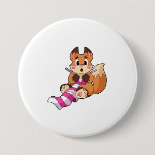Chapa Redonda De 7 Cm Fox con Scarf