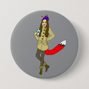 Chapa Redonda De 7 Cm Foxgirl