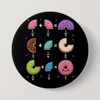 Chapa Redonda De 7 Cm Fracciones de Donut Humor de Aprendizaje de Matemá
