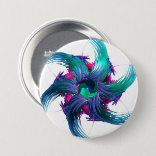 Chapa Redonda De 7 Cm Fractal Fantasy Swirls Badge