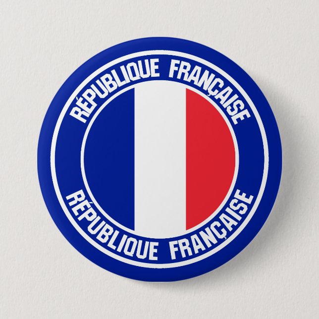 Chapa Redonda De 7 Cm Francia redonda Emblem (Anverso)