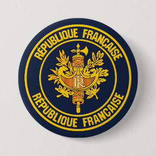 Chapa Redonda De 7 Cm Francia redonda Emblem