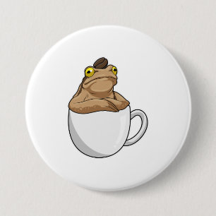 Chapa Redonda De 7 Cm Frog Coffee frijol
