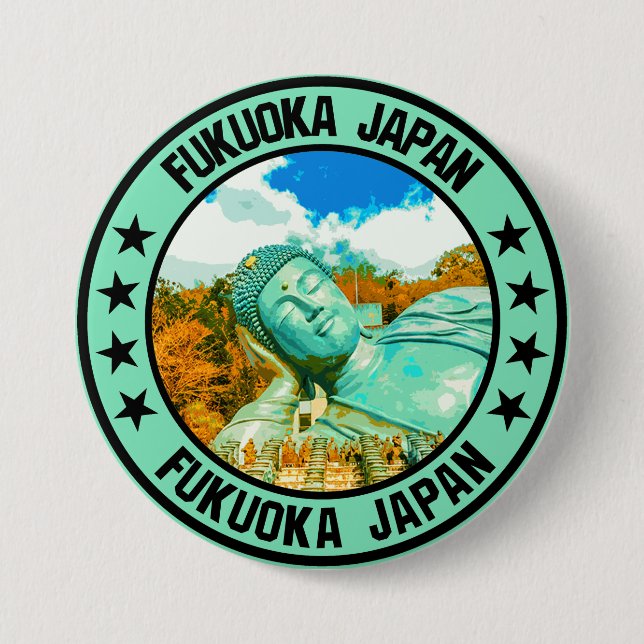 Chapa Redonda De 7 Cm Fukuoka (Anverso)