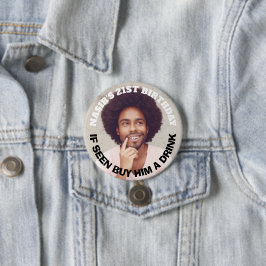 Chapa Redonda De 7 Cm Fun Personalizado foto fiesta de cumpleaños a favo