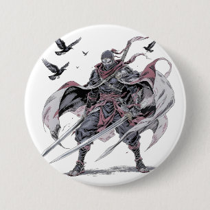 Chapa Redonda De 7 Cm Funda de teléfono Ninja Carmesí