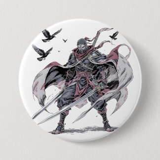 Chapa Redonda De 7 Cm Funda de teléfono Ninja Carmesí