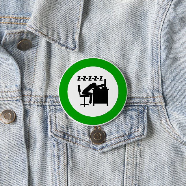 Chapa Redonda De 7 Cm Fundadosa trabajadora de oficina durmiendo en el e (Subido por el creador)