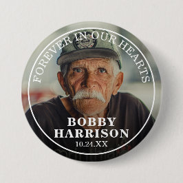 Chapa Redonda De 7 Cm Funeral para siempre en nuestros corazones | Foto 