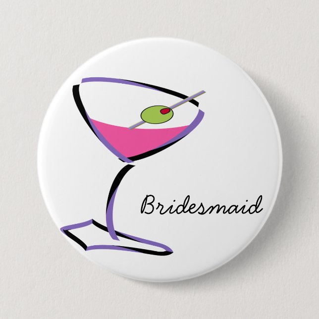 Chapa Redonda De 7 Cm funky martini morado (Anverso)