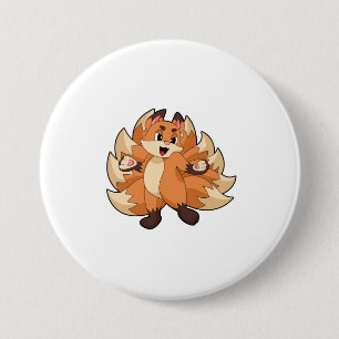 Chapa Redonda De 7 Cm Funny Fox