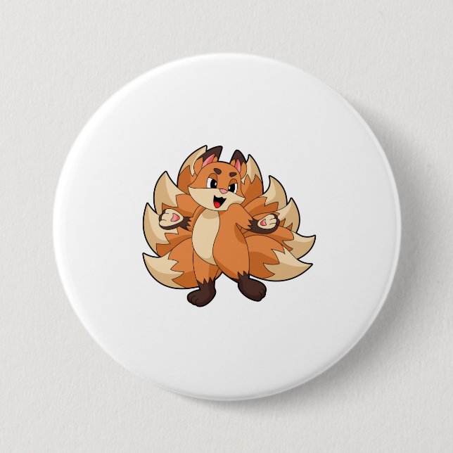 Chapa Redonda De 7 Cm Funny Fox (Anverso)