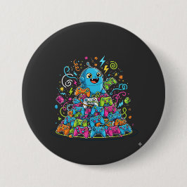 Chapa Redonda De 7 Cm Funny Gaming Never Ends