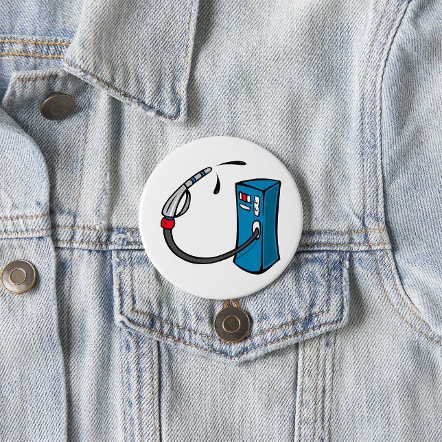 Chapa Redonda De 7 Cm Funny Gas Pump Fuel Station (Subido por el creador)