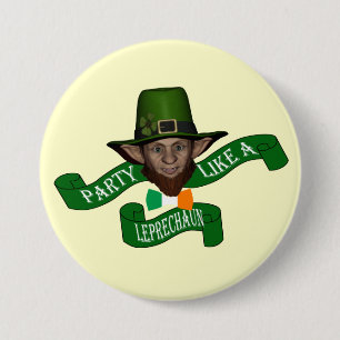 Chapa Redonda De 7 Cm Funny leprechaun St Patrick's day