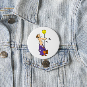 Chapa Redonda De 7 Cm Funny Personalizado empresario en la parada de aut