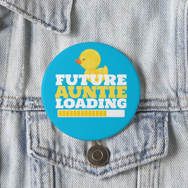 Chapa Redonda De 7 Cm Futura tía cargando el pato Baby Shower (Future Aunt Loading Duck Baby Shower Button. Also an adorable way to announce your pregnancy!)