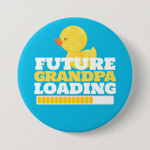 Chapa Redonda De 7 Cm Futuro Abuelo Cargando Baby Shower de pato
