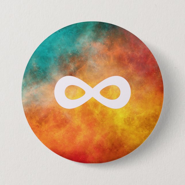 Chapa Redonda De 7 Cm Galaxia neura - Pin de Neurodiversity (Anverso)