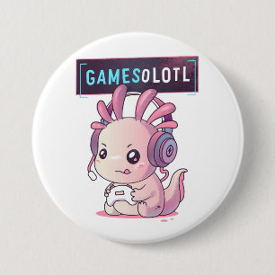 Chapa Redonda De 7 Cm Gamesolotl - Jugador de Axolotl
