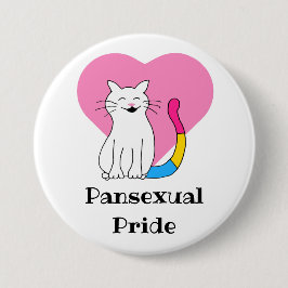 Chapa Redonda De 7 Cm Gato del Orgullo Pansexual