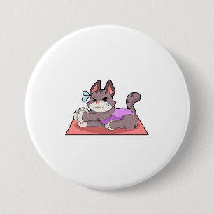 Chapa Redonda De 7 Cm Gato en Yoga Fitness