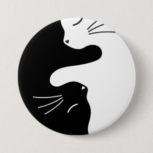 Chapa Redonda De 7 Cm Gato Tai Chi Maestro Zen Gatito Equilibrado