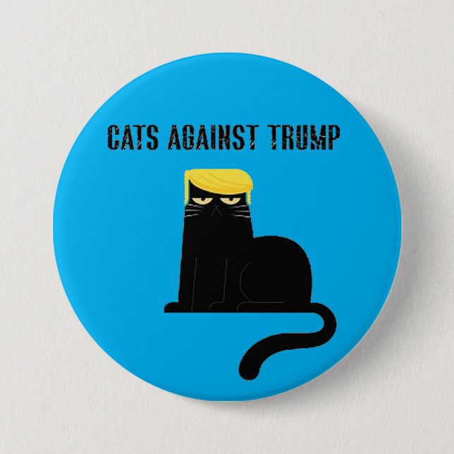 Chapa Redonda De 7 Cm gatos contra trump (Anverso)