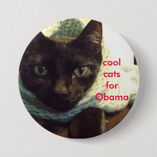 Chapa Redonda De 7 Cm Gatos frescos de Seimei- para Obama