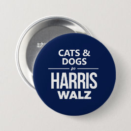 Chapa Redonda De 7 Cm Gatos y perros para Harris Walz