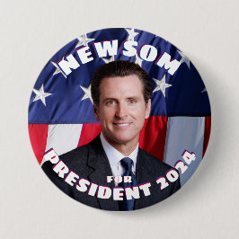 Chapa Redonda De 7 Cm Gavin Newsom para presidente