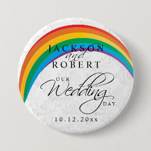 Chapa Redonda De 7 Cm Gay arcoiris - Nuestro día de boda