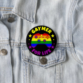 Chapa Redonda De 7 Cm Gay Gaymer For Life Pride Controller