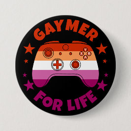 Chapa Redonda De 7 Cm Gaymer Lesbiano Para El Controlador De Juego De La