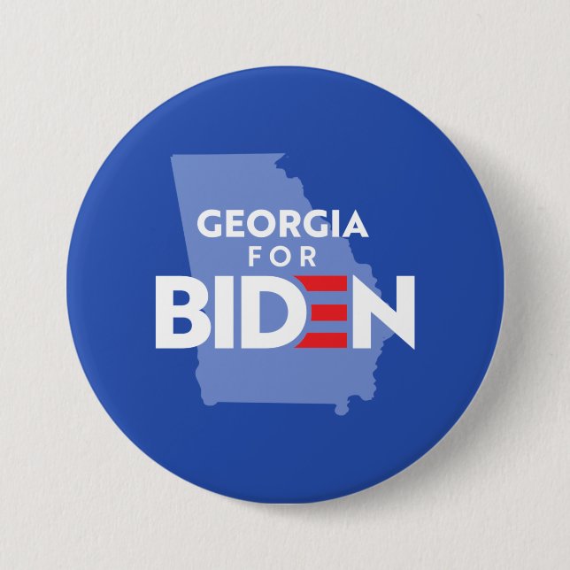 Chapa Redonda De 7 Cm Georgia Para Biden (Anverso)