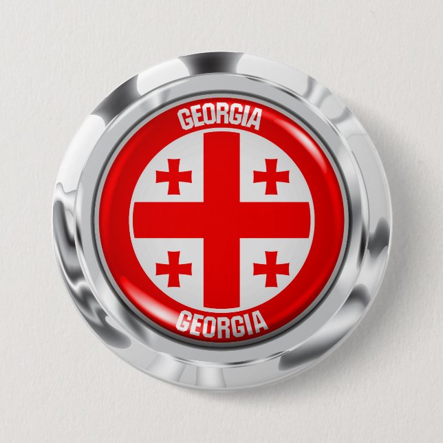 Chapa Redonda De 7 Cm Georgia Round Emblem (Anverso)