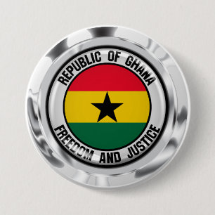 Chapa Redonda De 7 Cm Ghana Round Emblem