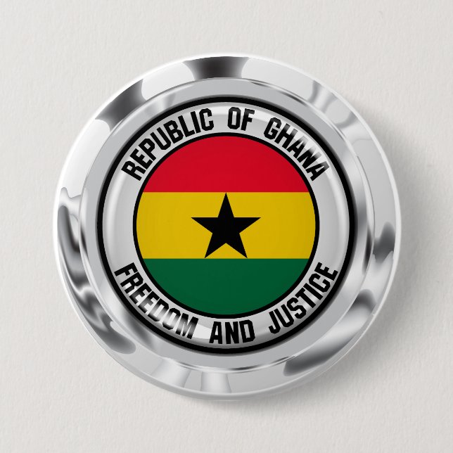 Chapa Redonda De 7 Cm Ghana Round Emblem (Anverso)