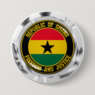 Chapa Redonda De 7 Cm Ghana Round Emblem
