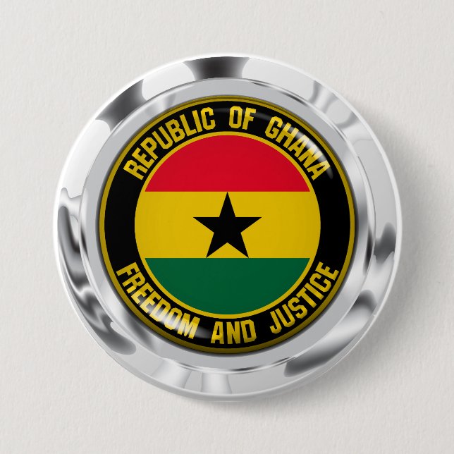Chapa Redonda De 7 Cm Ghana Round Emblem (Anverso)