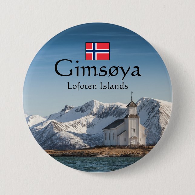 Chapa Redonda De 7 Cm Gimsoya Lofoten Souvenir (Anverso)