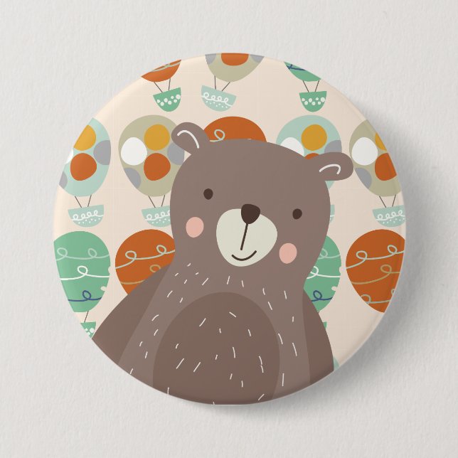 Chapa Redonda De 7 Cm Globos caprichosos de aire caliente (Anverso)