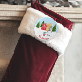 Chapa Redonda De 7 Cm Gnome de Navidades personalizados