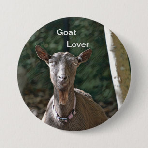 Chapa Redonda De 7 Cm Goat Lover