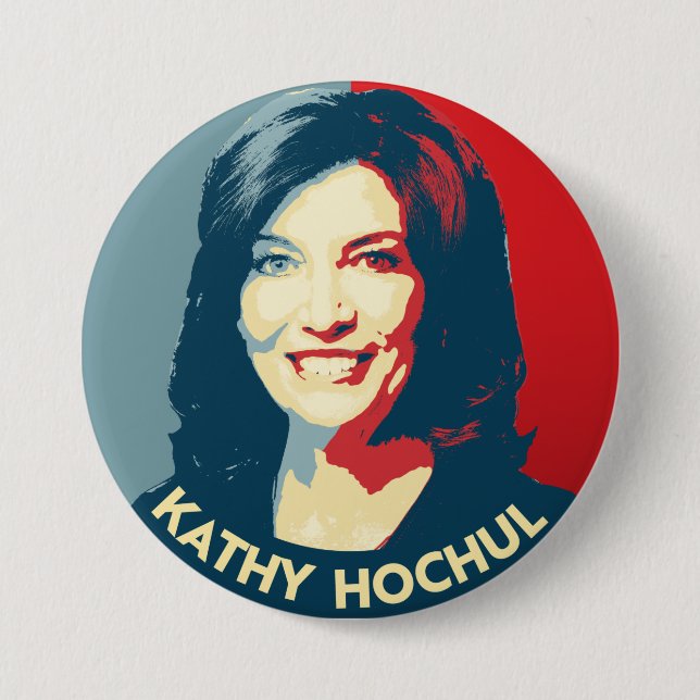 CHAPA REDONDA DE 7 CM GOBERNADOR KATHY HOCHUL (Anverso)